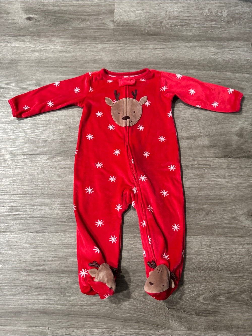 Carters Christmas Deer Footed Pajama